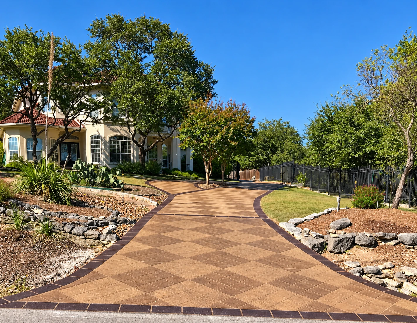 Warm-Tone Driveway